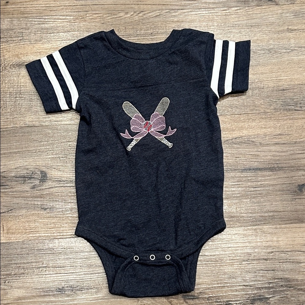 Navy Blue Baseball-Themed Onesie